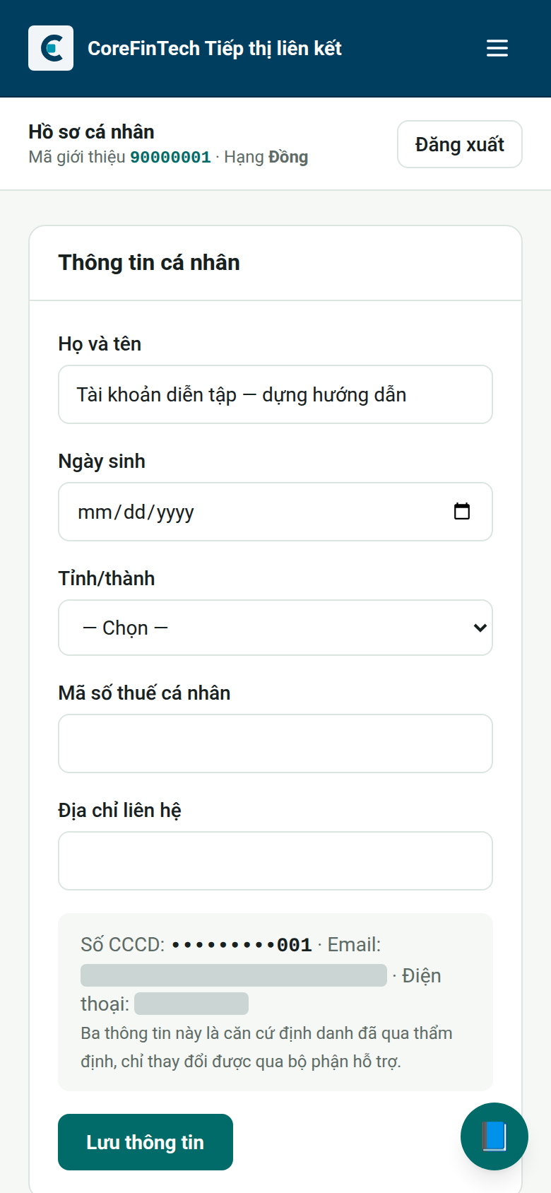 Tài khoản, ngân hàng và mật khẩu — điện thoại